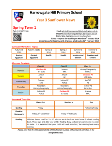 Harrowgate Hill Primary School Year 3 Sunflower News Spring Term 1