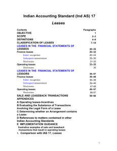 Indian Accounting Standard (Ind AS) 17 Leases