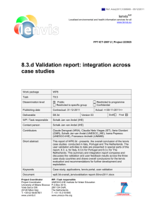 Validation report: integration across case studies