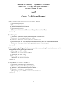 Lab #7 Chapter 7 — Utility and Demand