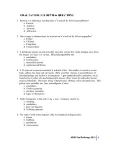 oral pathology review questions - Alabama Board of Dental Examiners