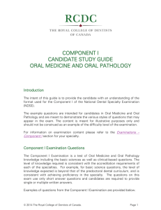 Component I Study Guide - Royal College of Dentists of Canada