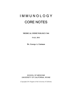 immunology core notes - University of California, Irvine