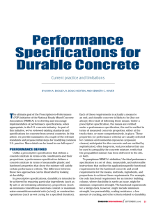 Performance Specifications for Durable Concrete