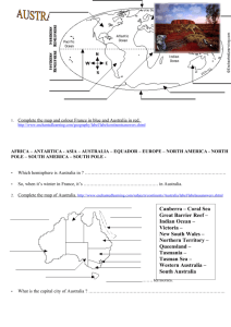 Canberra – Coral Sea Great Barrier Reef – Indian Ocean – Victoria