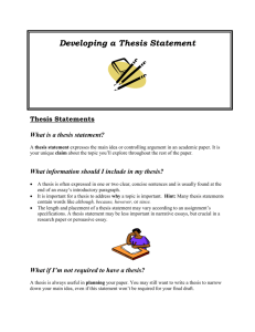 Thesis Statements - Stark State College