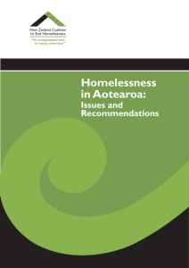 Homelessness in Aotearoa: Issues and Recommendations