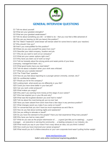 GENERAL INTERVIEW QUESTIONS