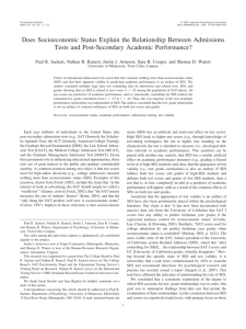 Does Socioeconomic Status Explain the Relationship Between