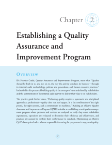 Establishing a Quality Assurance and Improvement Program
