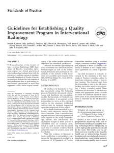 Guidelines for Establishing a Quality Improvement Program in