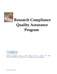 Research Compliance Quality Assurance Program