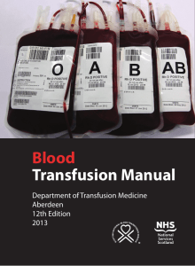 Blood Transfusion Manual - Scottish National Blood Transfusion