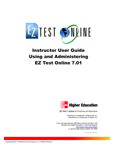 EZ Test Online User Guide - McGraw Hill Education Customer
