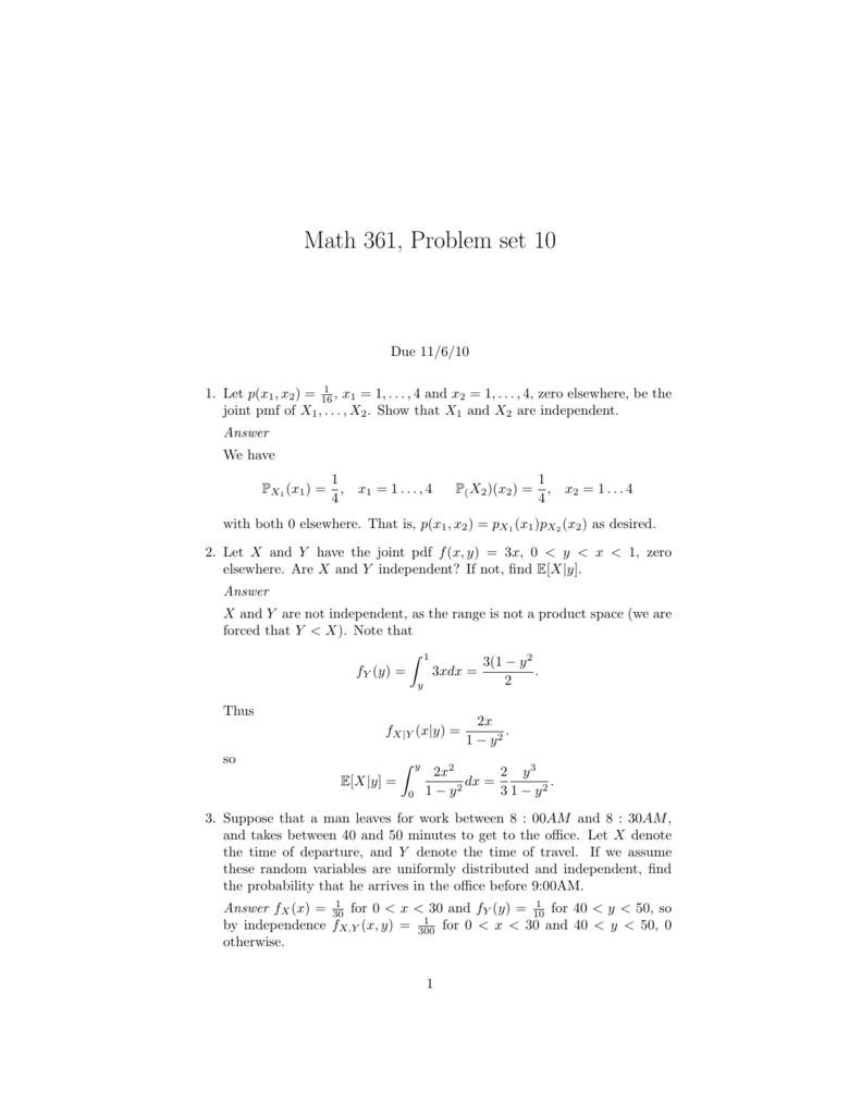 Math 361 Problem Set 10