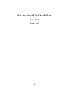 Generalizations of the Joints Problem