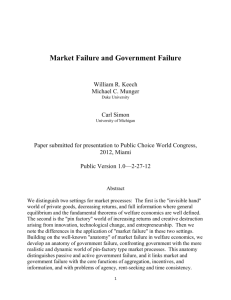 Market Failure and Government Failure
