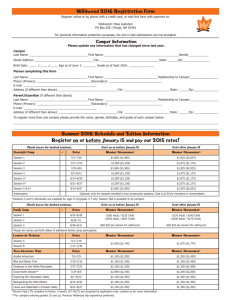 Wildwood 2016 Registration Form Register on or before January 15