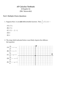 AP Calculus Testbank (Chapter 6) (Mr. Surowski)