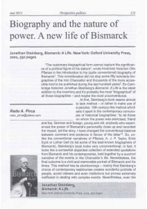 Biography and the nature of power. A new life of Bismarck