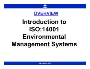 Introduction to ISO:14001 Environmental Management Systems