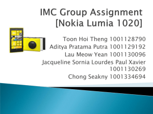 IMC Group Assignment [Nokia Lumia 1020]