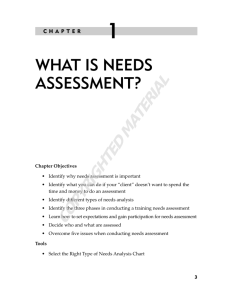 WHAT IS NEEDS ASSESSMENT?