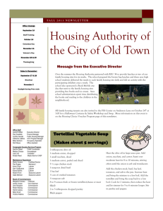 Fall 2013 - Old Town Housing Authority