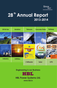 Annual Report 2013 - HBL Power Systems