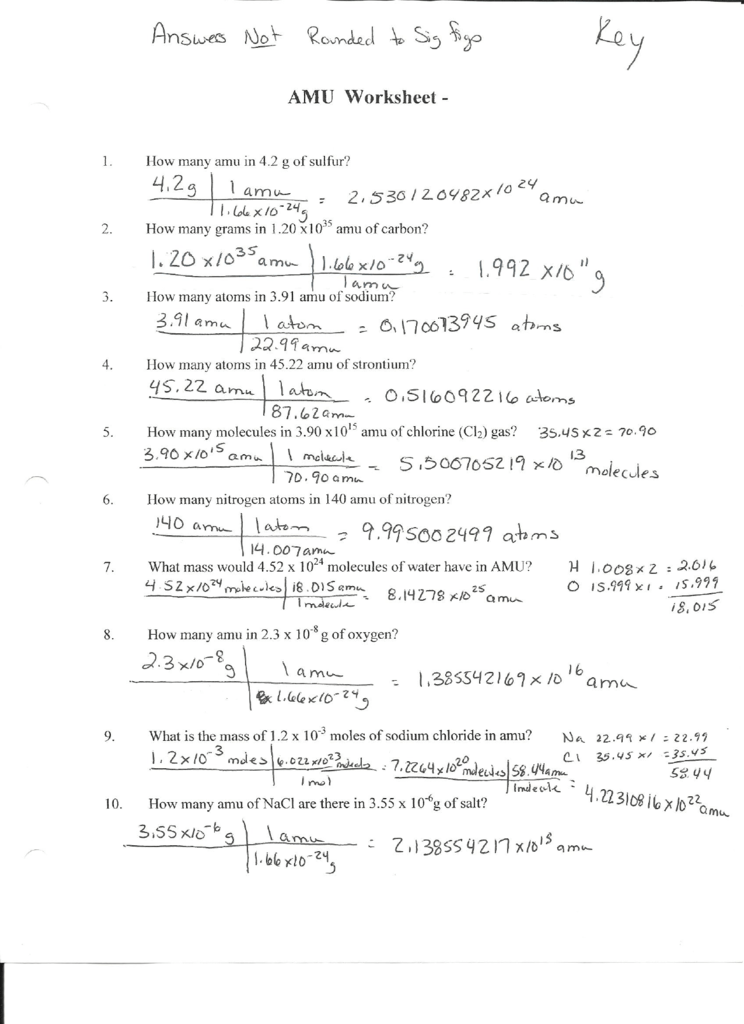 Grams To Moles Conversion Worksheet Grams To Moles To Atoms