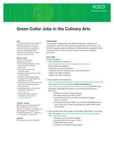 Green Collar Jobs in the Culinary Arts