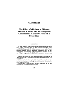 COMMENTS The Effect of Glickman v. Wileman Brothers & Elliott