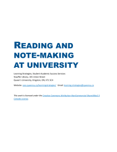 reading and note-making at university