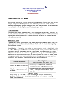 Academic Resource Center - How to Take Effective Notes