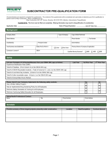 subcontractor pre-qualification form
