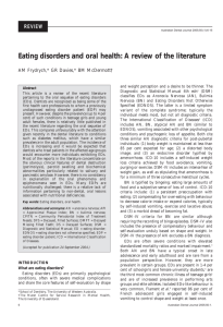 Eating disorders and oral health: A review of the literature