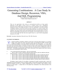 Case Study: Generating Combinations