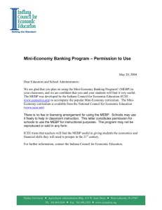 Mini-Economy Banking Program – Permission to Use