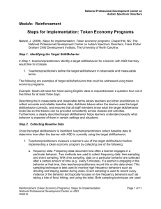 Steps for Implementation: Token Economy Programs