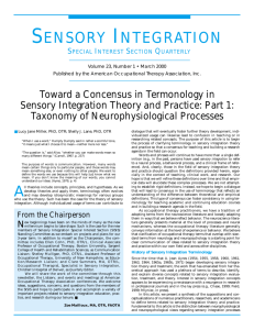 sensory integration - Sensory Processing Disorder Foundation