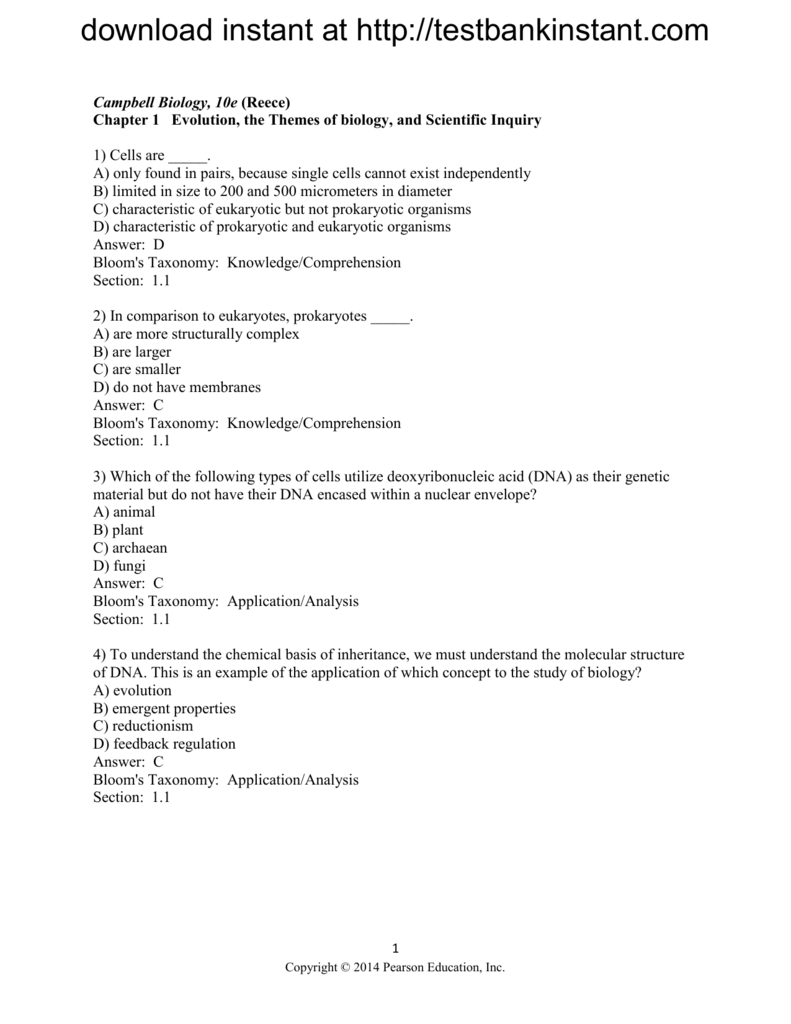 Biology test bank free image