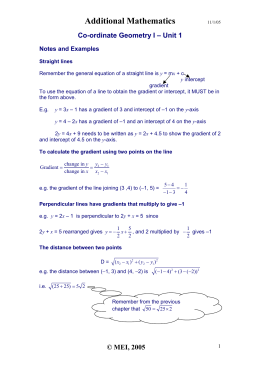 C1 Coordinate Geometry+Solutions