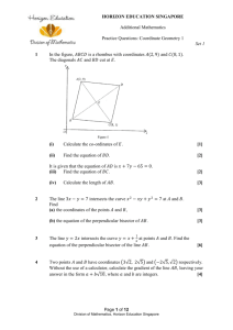 Assignment – Coordinate Geometry I