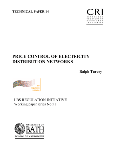 price control of electricity distribution networks