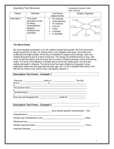 Expository Text Structures 1 Descriptive Text Frame – Example 1