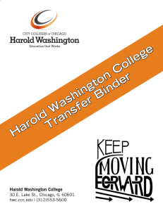 Harold Washington College Transfer Binder for Advisors