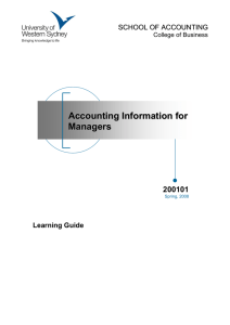 Accounting Information for Managers