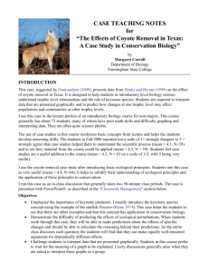CASE TEACHING NOTES for “The Effects of Coyote Removal in