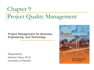 Chapter 9 Project Quality Management