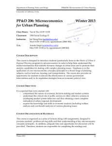 PP&D 206: Microeconomics Winter 2013 for Urban Planning